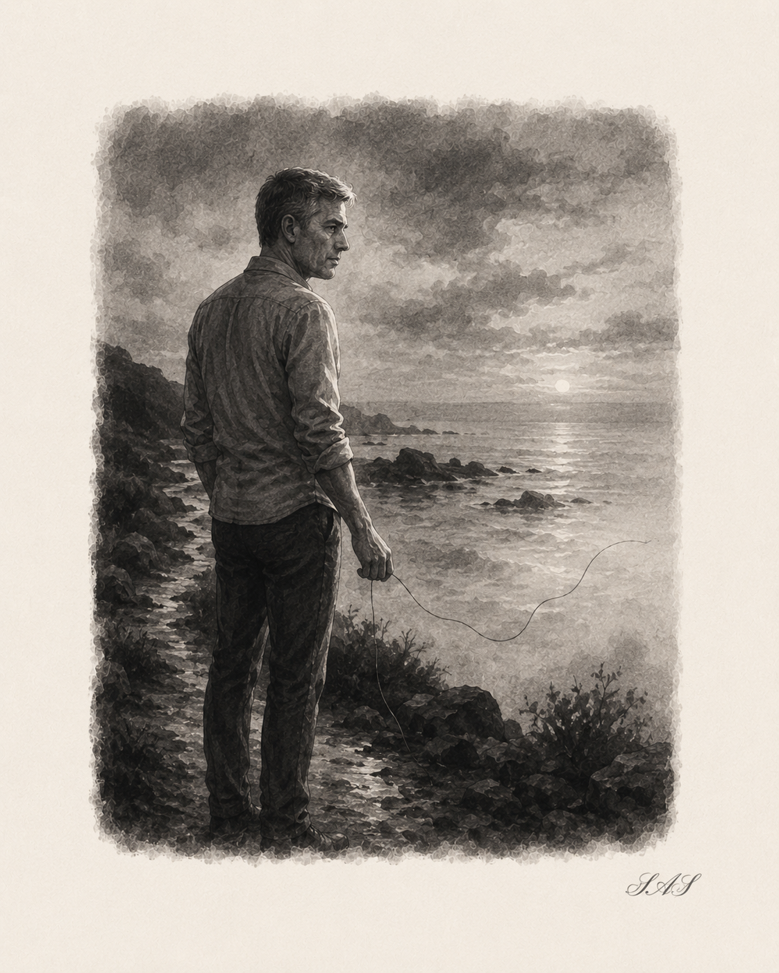 Monochrome editorial illustration for Lost but Found